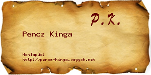 Pencz Kinga névjegykártya